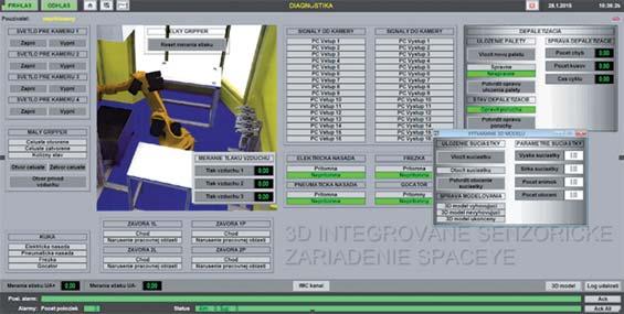 Demonstrační pracoviště SPACEYE má desktopový vizualizační systém FT View vyvinutý v prostředí FTView Studio od