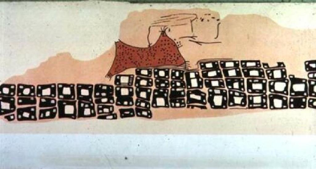 Počátky kartografie V roce 1963 byla na stěnách svatyně u Çatal Hüyük (u města Konya v jižní Anatolii) nalezena nástěnná malba z období asi 6200 (± 100) let př.n.l. Interpretuje se jako půdorys sídla se 139 zděnými domy s činnou sopkou s dvojvrcholem (dnešní název - Hasan Dag) v pozadí.