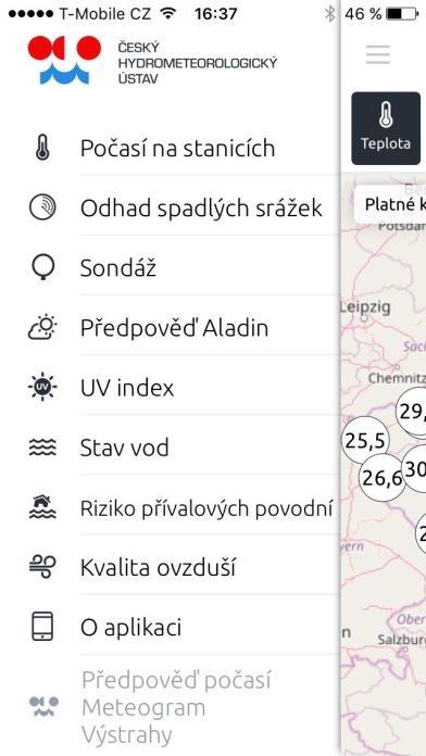 Počasí na stanicích Mapa aktuální počasí z profesionálních meteorologických stanic.