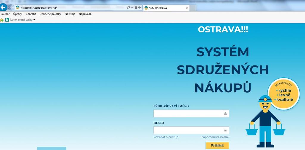 Str. 6 Pracovní postup při evidenci Přihlášení do systému Nákupní portál města Ostravy na adrese: