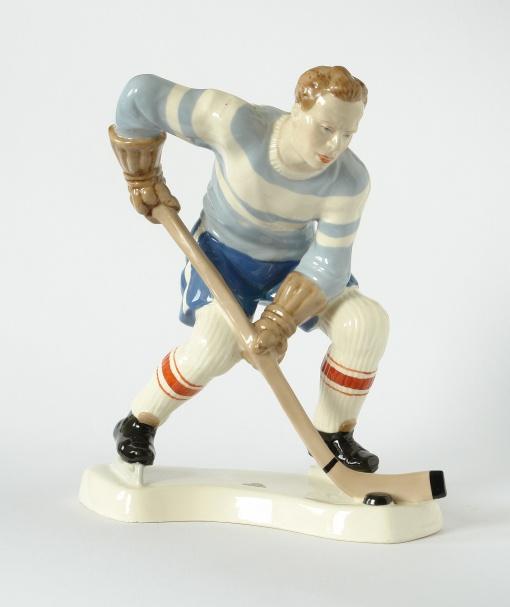 149 150 Hokejista Nápojová souprava Madelon, 5 ks 1947, dekorovaný porcelán pod glazurou,