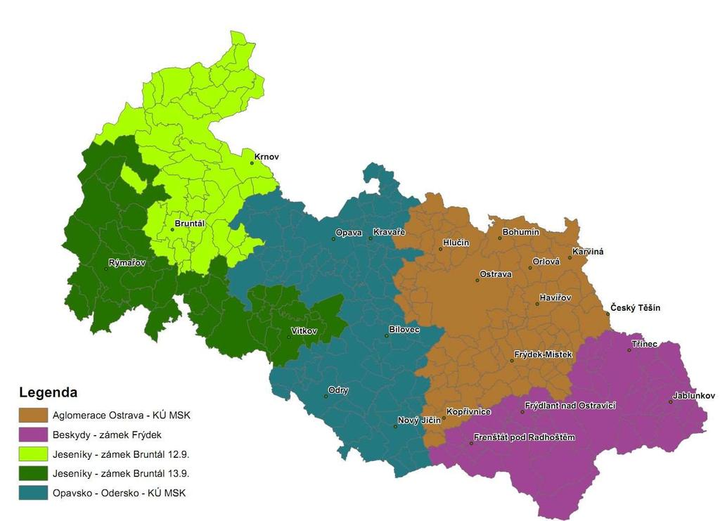 Vymezení regionu (SO ORP Opava,