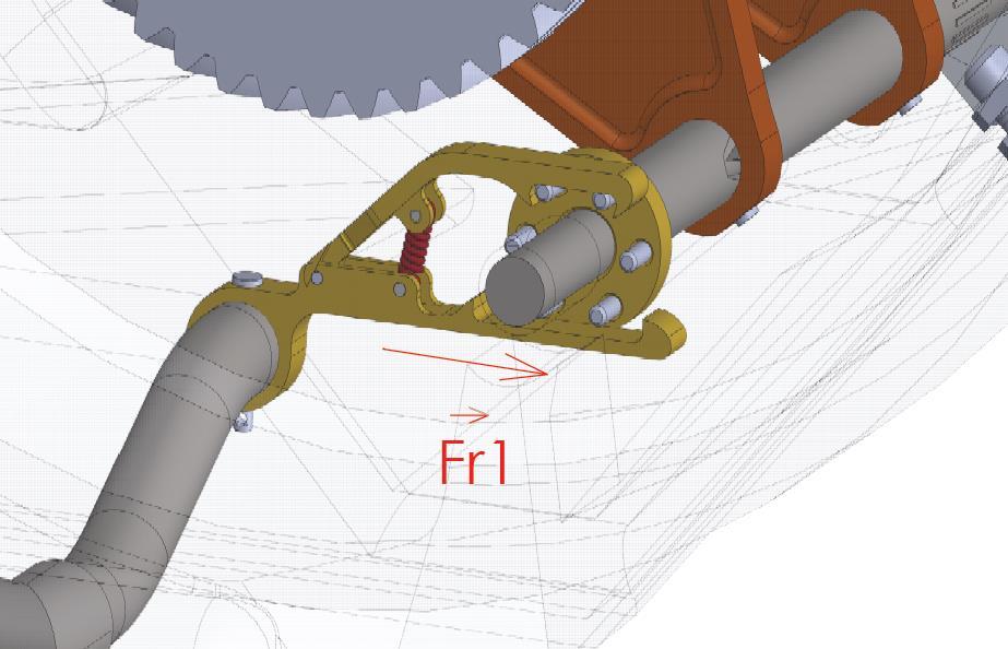 6.3 ROZLOŽENÍ SIL SKRZE MECHANISMUS Z obrázku 25 je zřejmé působení síly F r1 skrze táhlo řízení do převodového ústrojí.