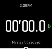 3.32. Časovače Hodinky jsou vybaveny stopkami a odpočítáváním pro základní měření času. Při zobrazení ciferníku otevřete spouštěč a přejděte nahoru na ikonu měřiče času.