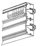 úhelník Kryt svorek jističů - čelní profil Popisovací pásek