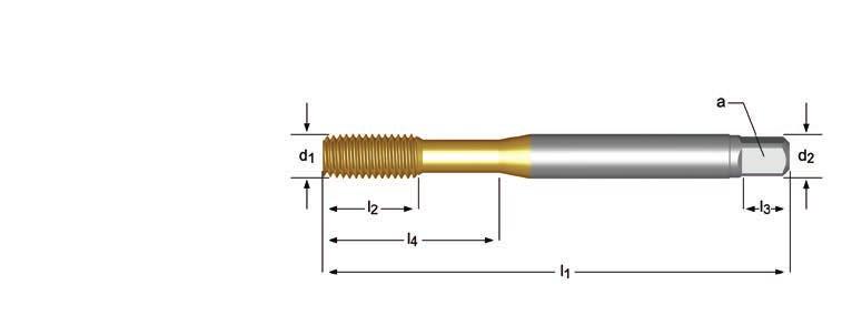 E288 MF strojový tvárniaci závitník E288 E288 E288 M5 - M12 P Ø a E288 MF z 5 0.50 70 13 6.0 4.9 8 5 4.8 25 E288M5X.5 6 0.75 80 15 6.0 4.9 8 5 5.7 30 E288M6X.75 8 1.