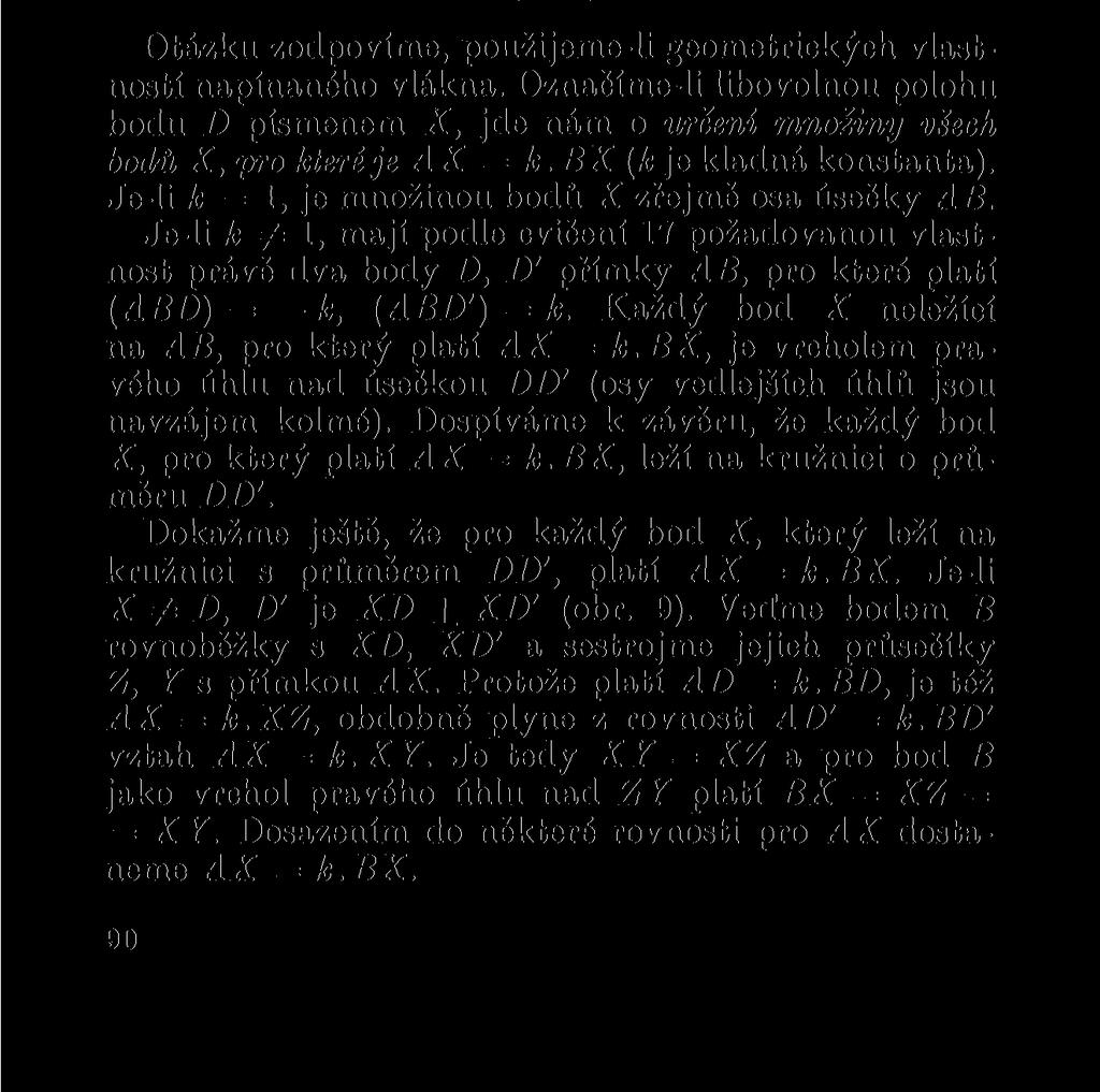 do bodu C v případě, že by se i během pohybu protahovaly Otázku zodpovíme, použijeme-lí geometrických vlastností napínaného vlákna.