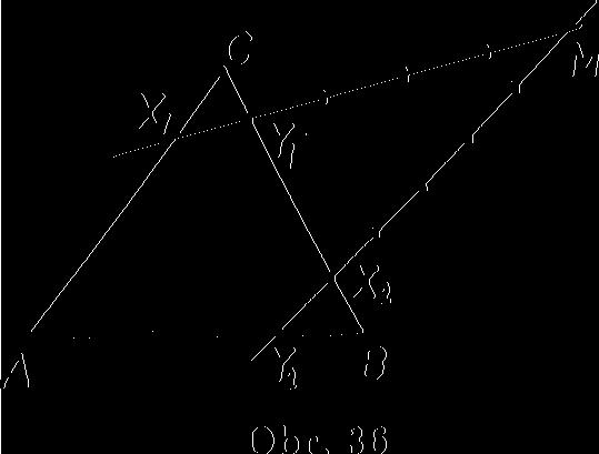 V prvním případě je (MY^X^) = 5 a koeficient x x stejnolehlosti Hj (X x -> Y x ) je = (Y x X x M) = -i Ve druhém případě O je (Mr 2 X 2 ) =