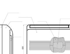 Parapetní jednotky (Console) 2výdechové provedení s výdechem vzduchu vzhůru a k podlaze (Bi-Flow provedení) Velký radiální ventilátor zajišťující mimořádně tichý provoz Infra dálkový ovladač součástí