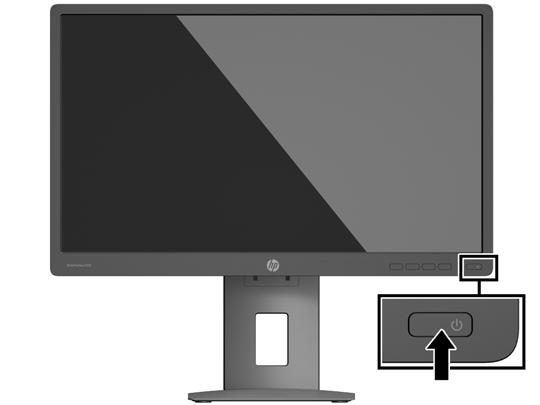 Zapnutí monitoru 1. Počítač zapněte stiskem tlačítka napájení. 2. Monitor zapněte stiskem tlačítka napájení na přední části.