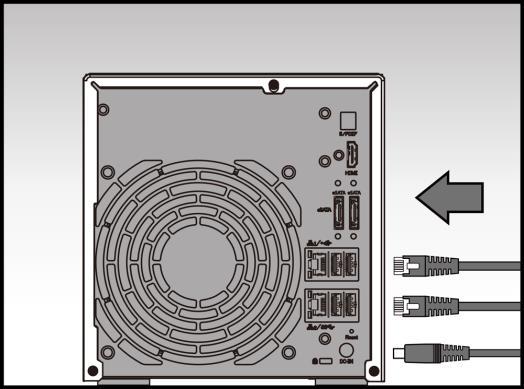 Připojte NAS server pomocí RJ-45 kabelu do místní sítě, třeba do switche nebo routeru.