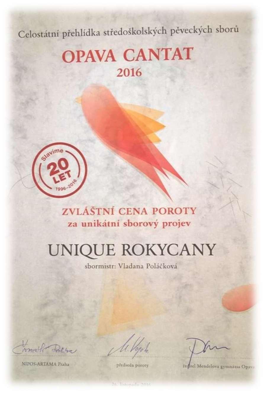 2. Opava cantat - listopad 2016 Dostáváme informaci o tom, že po nás opět touží naši známí ze středoškolské sborové soutěže Opava