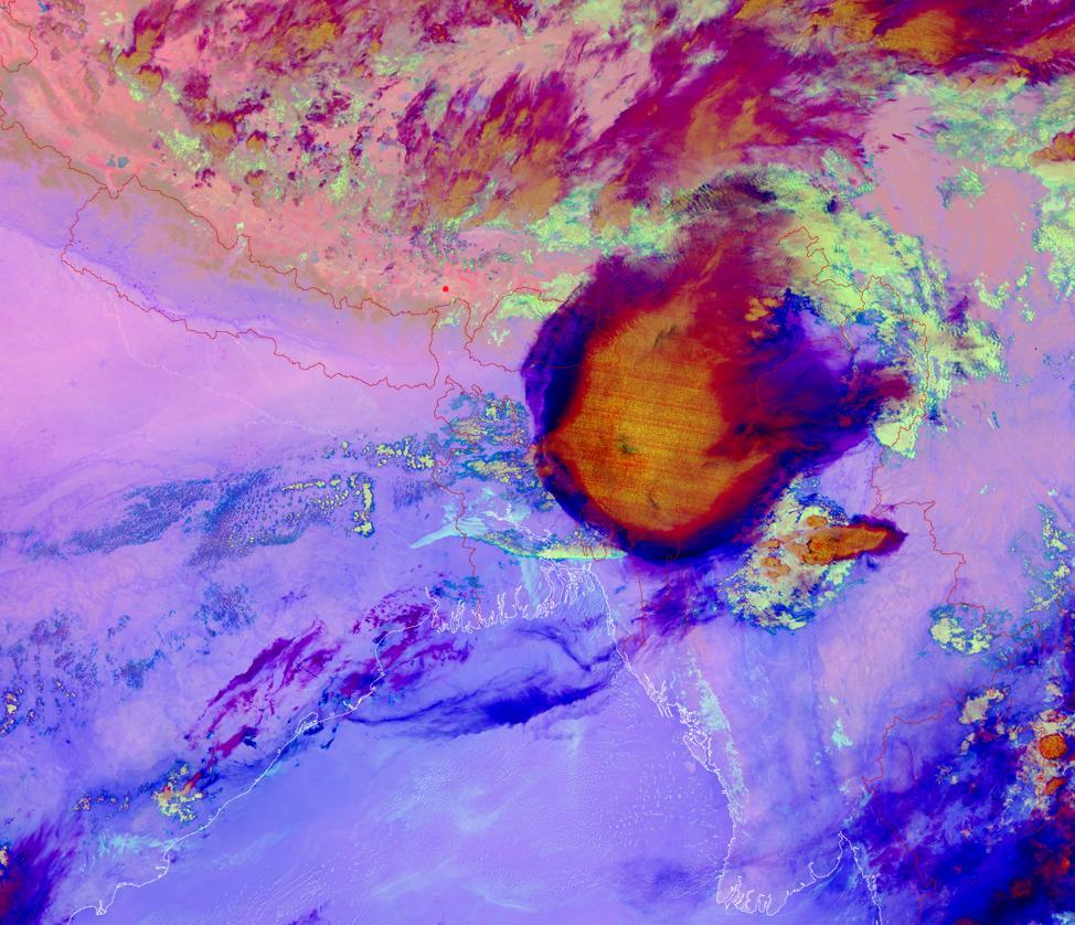 VIIRS noční mikrofyzikální RGB