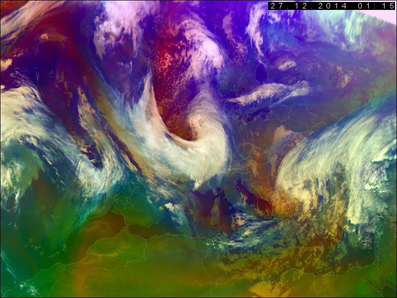 Vlny v airglow nad Středozemním mořem 27.