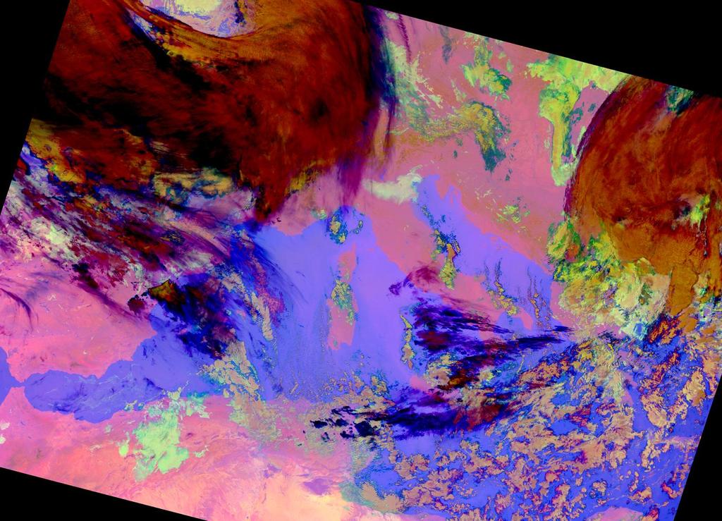 VIIRS noční mikrofyzikální RGB produkt