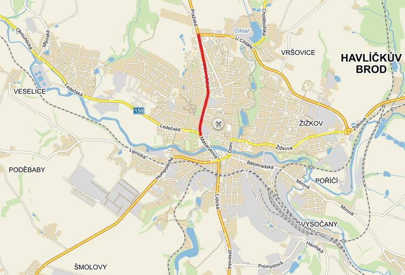 2 Situace širších vztahů 2.1 Havlíčkův Brod Havlíčkův Brod je okresním městem v kraji Vysočina. K roku 2012 zde žilo přes 23 tisíc obyvatel.