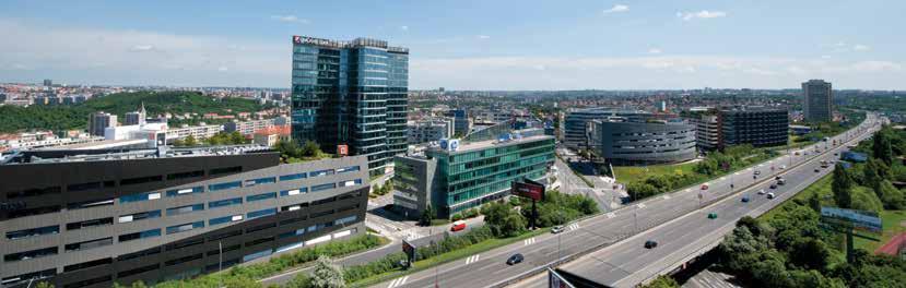 KLÍČOVÝ PROJEKT BB CENTRUM Architektonicky rozmanité administrativní budovy (variabilní kanceláře a obchodní prostory k pronájmu), atraktivní rezidenční projekt i rozlehlý park s půvabnou vodní