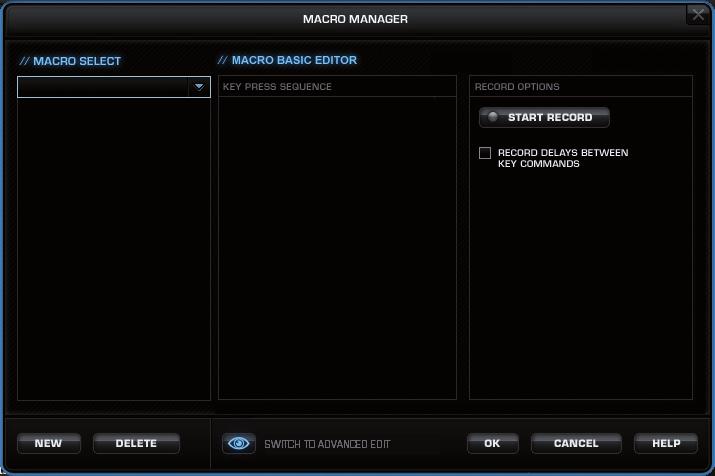 MACRO MANAGER Správce maker Pokud chcete zobrazit Správce maker, vyberte kartu Main Control (Hlavní ovladač).