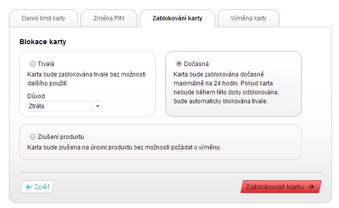 Pokud je karta ve stavu Neaktivní, tak je potřeba, aby si držitel karty poté, co mu bude platební karta v neporušené obálce doručena, nastavil PIN a platební kartu zaktivoval.