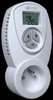 Poté se automaticky vrátí do režimu termostatu. Přehledný LCD displej zobrazuje teplotu prostředí, aktuální stav termostatu (zapnut/vypnut) nebo odpočítávaný časový interval.
