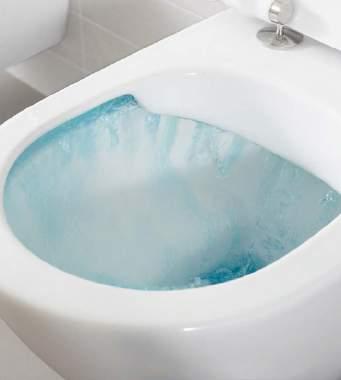 rozstřikování. Konvenční WC mají úzký splachovací okraj, jejichž prostor je velmi obtížné udržet bez ukládání bakterií.