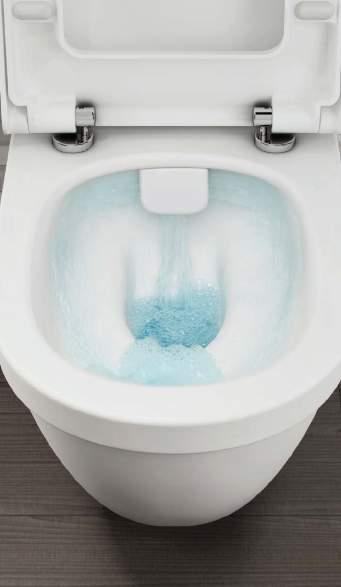 WC s technologii RIMLESS jsou bez splachovacího okruhu, systém RIMLESS zabraňuje množení choroboplodných zárodků a