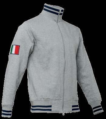 grey) Half-zip sweathirt 280 gsm with elastic rib on cuffs and bottom. Stabilized fabric to prevent shrinkage.