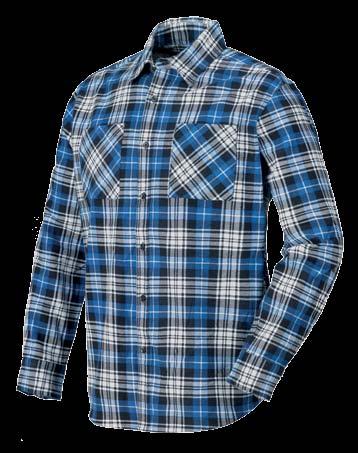 flannel tartan, with two front chest pockets.