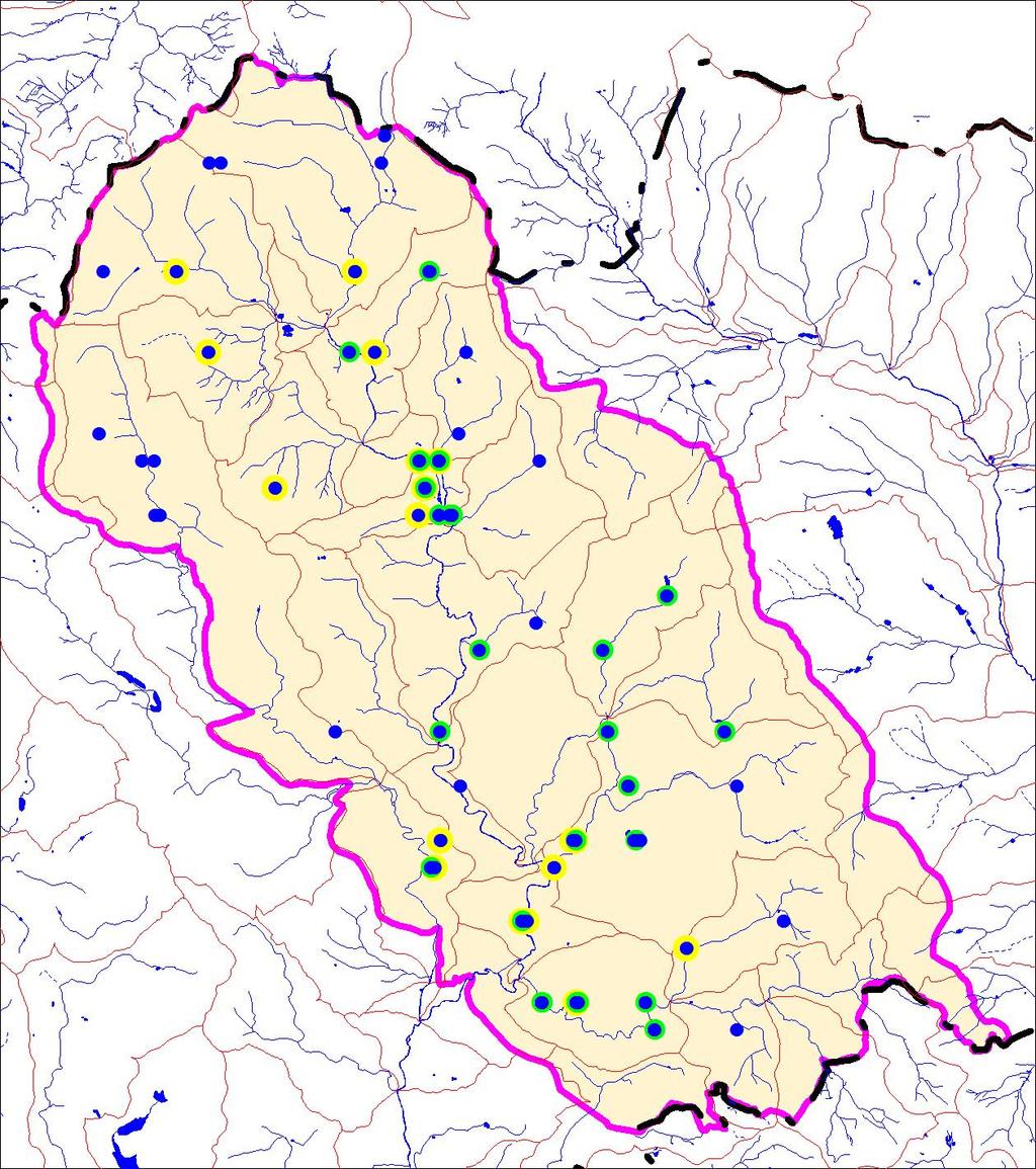 Obrázek 3-3 Lokalizace reprezentativních vrtů pro jednotlivé kolektory NOVÉ HYDROGEOLOGICKÉ VRTY VYBUDOVANÉ V RÁMCI PROJEKTU Vrtný program projektu byl zahájen v červnu 2014 vytyčením