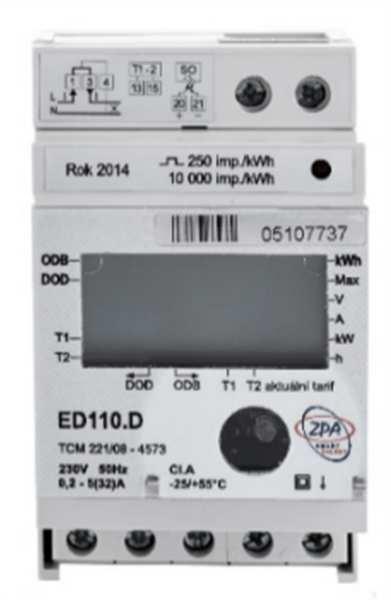 Jednofázové elektroměry ED 110 Fakturační elektroměr se schválením dle MID Jednofázový elektroměr pro montáž na lištu DIN Přímé (do 32A)