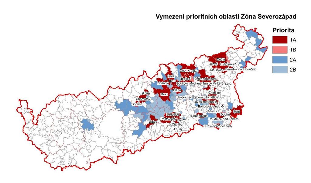 Obrázek 51: Vymezení územních priorit, zóna CZ04 Severozápad D.