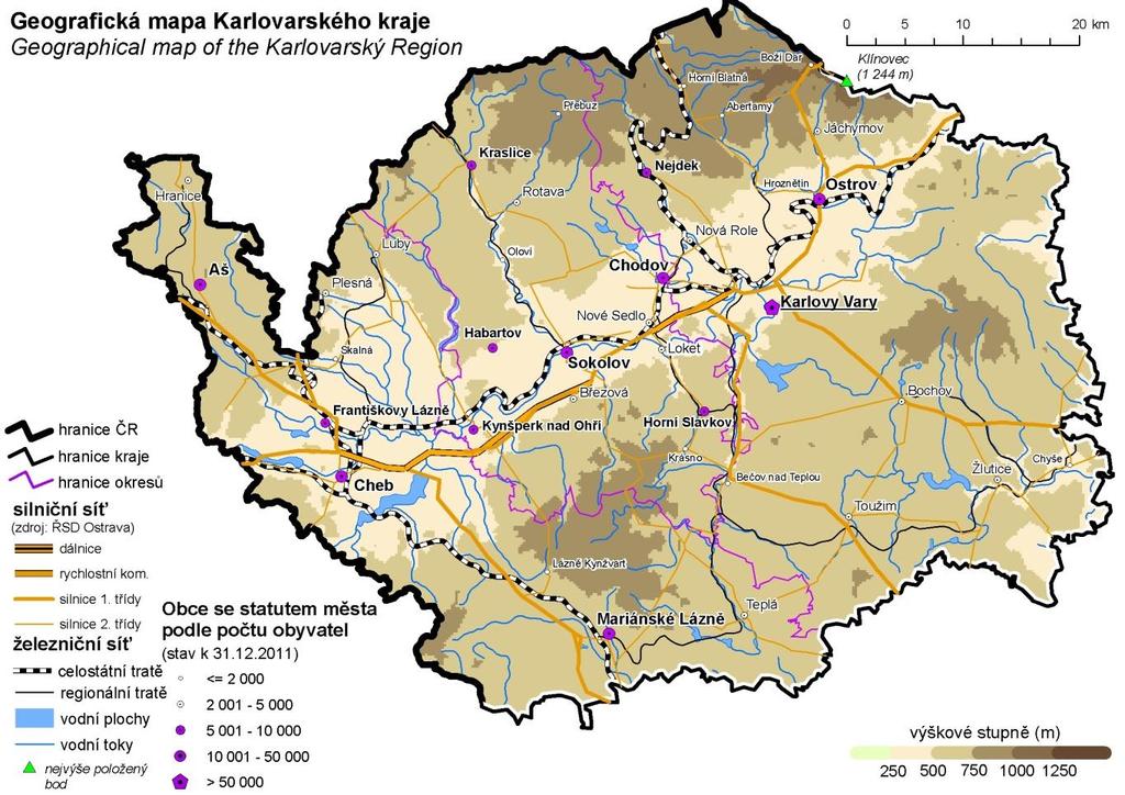 Obrázek 3: Geografická mapa Karlovarského kraje Zdroj: ČSÚ (http://www.czso.cz/csu/2012edicniplan.nsf/t/d0003fdf10/$file/41101112m21.jpg http://www.czso.cz/csu/2012edicniplan.nsf/t/d00034e6fc/$file/130212m04.