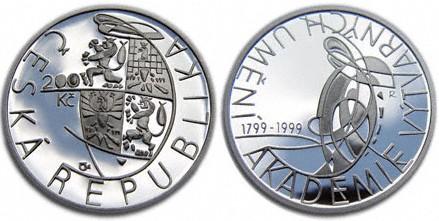 Stříbrné mince vydané v roce 1999: