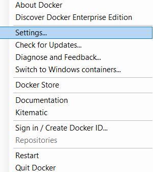 5 Ukazatel průběhu softwaru Docker 3. krok: Docker is now up and running! a. Když se software Docker spustí, otevře se stavové okno s hlášením: Docker is now up and running!. b.