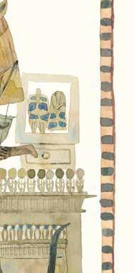 Mumiinu hlavu zakrývala zlatá maska s faraonskou korunou, vykládaná tmavě modrými lazurity, polodrahokamy a barevnými sklíčky.