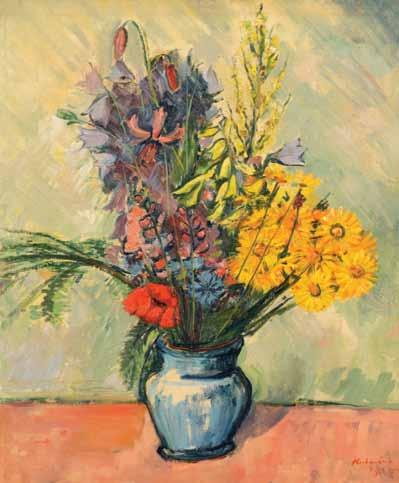 78 Mimořádná nabídka 79 145. HUBÁČEK JOSEF (1899 1931) LUČNÍ KVÍTÍ, 1919 olej/plátno, 53,5 x 45,5 cm, sign. PD Hubáček J 1919; 35.000 Kč Krajinář a grafik narozen roku 1899 v Praze.