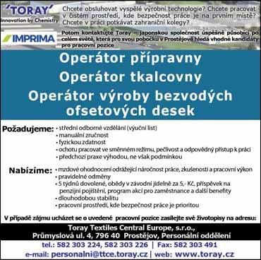 B výhodou. Tel.: 774 062 253 20 Za pouhou dvacetikorunu si můžete podat inzerát, pokud hledáte práci. Rubrika v PROSTĚJOVSKÉM Večerníku čeká na vás!