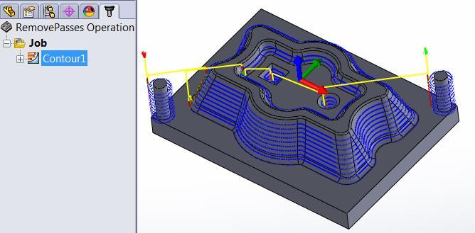 3.4 3D společné - Ořezání průchodů HSMWorks umožňuje omezit obrábění několika způsoby.