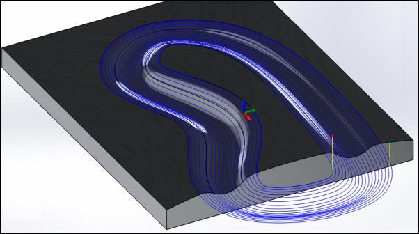 3.19 3D Morfovaná spirála Dokončovací strategie Pro dokončování mělkých oblastí je možné v systému HSMWorks použít strategii nazvanou Morfovaná spirála Morphed Spiral.