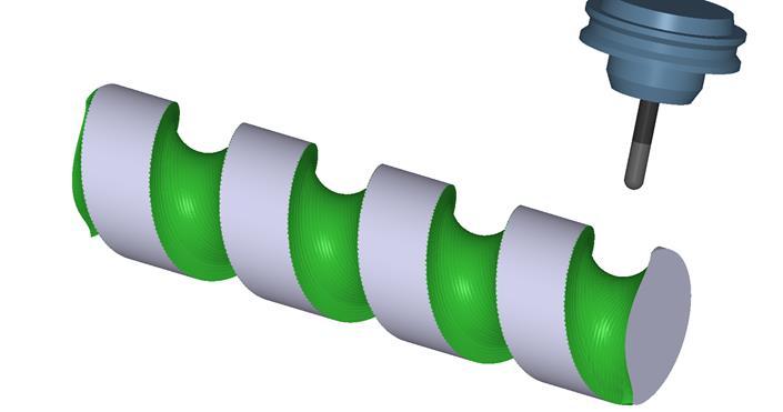 Obrobení načisto Pro obrobení načisto použijeme např. strategii Rovnoměrné / Scallop. Nástroj zvolíme kulovou frézu D=6 mm.