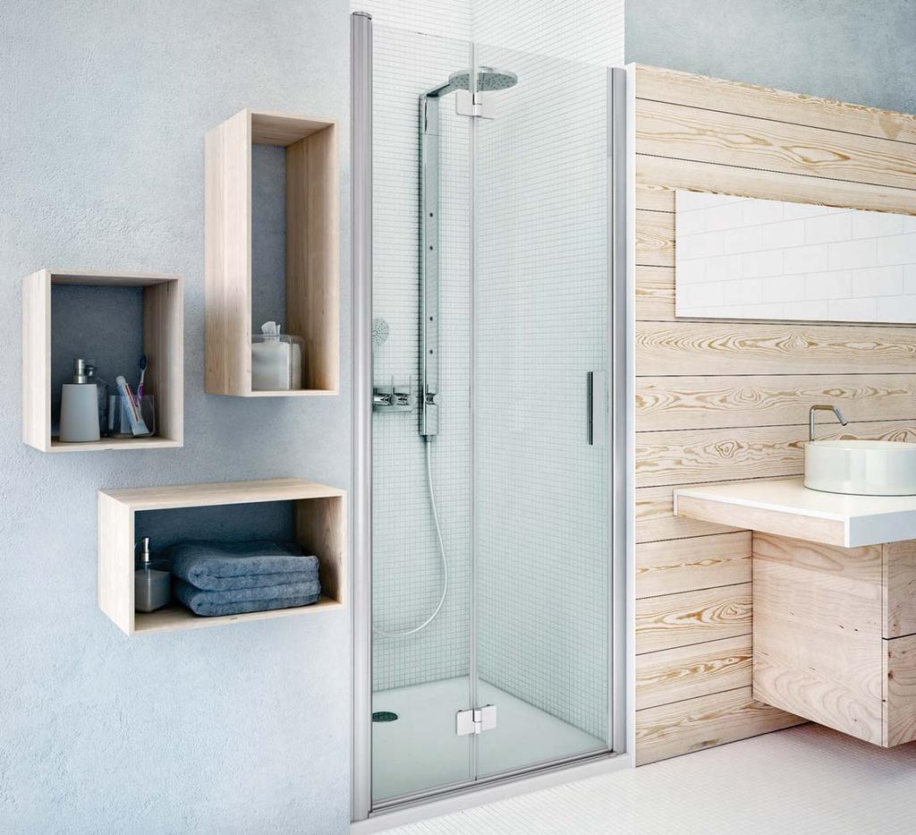 nano ochrana skla sprchové dveře / do niky TCN2 sprchové dveře dvoukřídlé pro instalaci do niky Perfektní těsnost a dlouhá životnost Standardní výška 2 000 mm