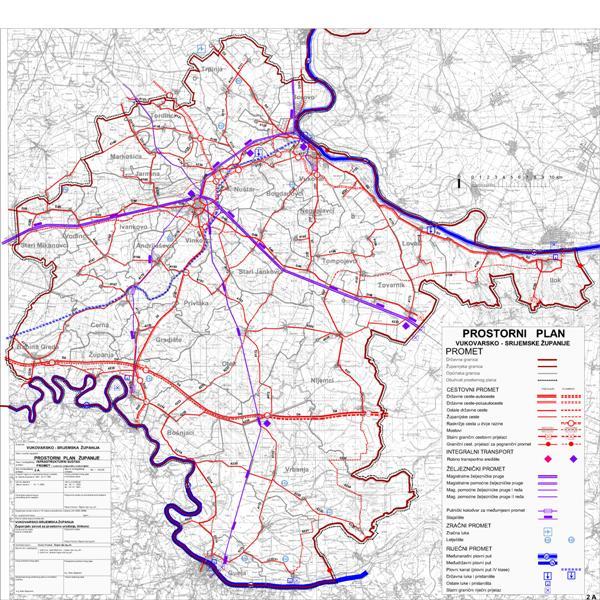 Promet Izvor: Prostorni plan Vukovarsko - srijemske županije 9.1. Ceste Autocesta Zagreb-Beograd (zapad-istok), s četiri izlaza u Županiji, prolazi kroz VSŽ.