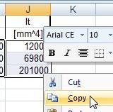 values as shown on the following screenshot: - Within the MS Excel