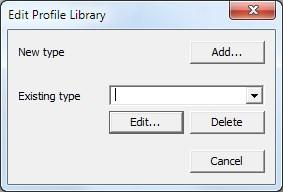 Profile Library Editor A confirmation is given that the data was successfully saved. - Confirm this message by pressing the button. The Edit Profile Library dialog re-appears.