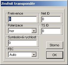 3.g Užití funkcí transpondéru a vytvoření vlastních kanálů V kapitole 5.e naleznete krátký souhrn funkcí transpondéru.
