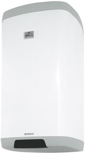 Ohřívač elektrický zásobníkový typ Dražice OKHE 80 hranatý, vertikální s instalací na stěnu, objem 80 L, keramické topné těleso, tlak 0,6 MPa, příkon 2000 W, max.