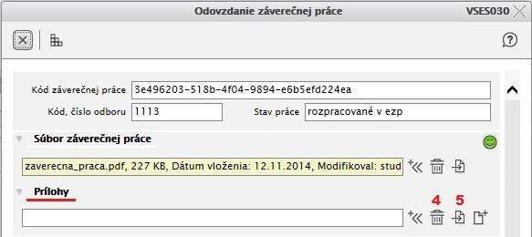 Zobrazí okno Výber a upload súboru. Prílohu vložíte vyhľadaním súboru v príslušnom adresári v počítači cez Prehľadávať (2) a do úložiska vložíte kliknutím na tlačidlo Uložiť (3).