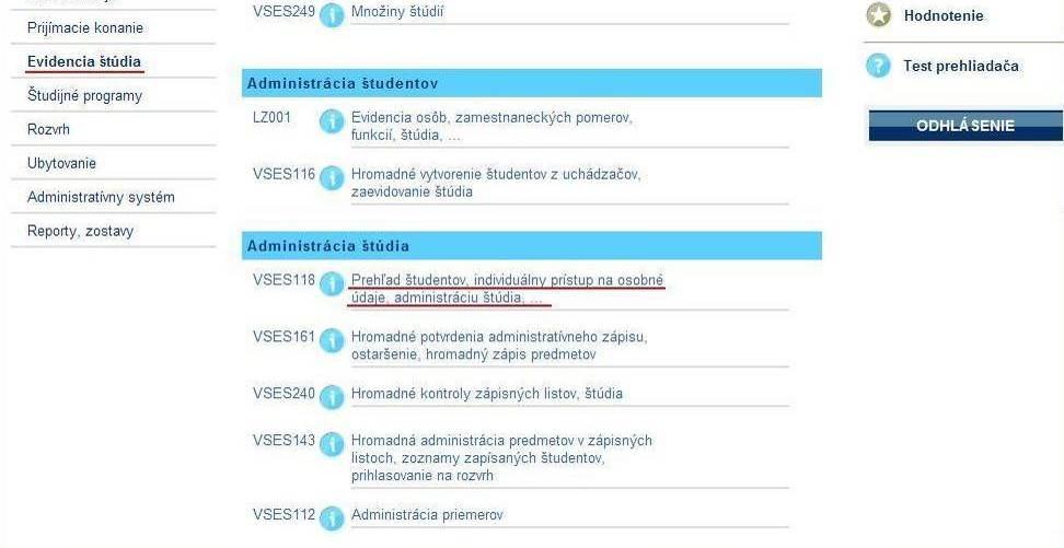 2.2 Študijné oddelenie Študijné oddelenie prihlasuje študenta na zadanie a