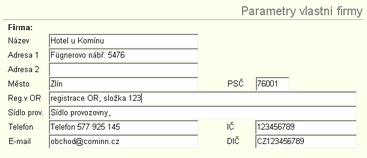 141 Recepce Savarin Město. PSČ. Registrace v Obchodním rejstříku. Sídlo provozovny. Telefon. E-mail. IČO. DIČ. Nastavení bankovních účtů firmy se provádí v účtech vlastní firmy.