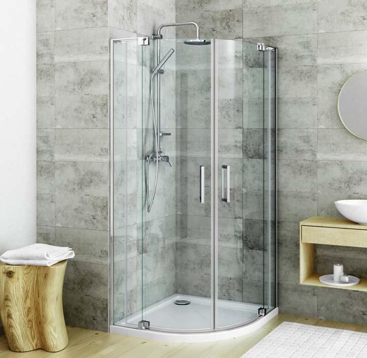 shower enclosures / elegant neo line GR2N čtvrtkruhový sprchový kout s dvoukřídlými otevíracími dveřmi panty z kvalitní